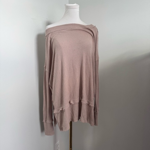 Free People ‘Sunset Thermal’ Waffle Knit Top S - Picture 4 of 7